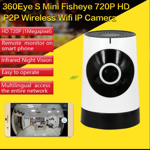 EC5 720P Fisheye Panorama WIFI P2P IP Camera IR Night Vision CCTV DVR Wireless