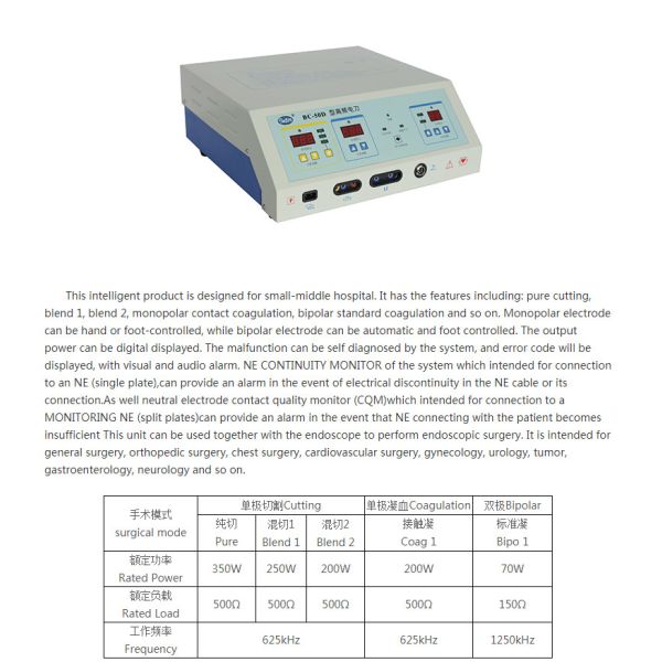 Scalpel Electrosurgery System Veterinary Electrosurgical Unit