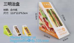 China kraft paper sandwich box with window ,triangle sandwich box for packaging,Cardboard Box With Clear Window Burger Sandwic on sale