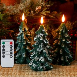 China Versatile Flameless Taper Candles Real Wax Christmas Tree Candles on sale