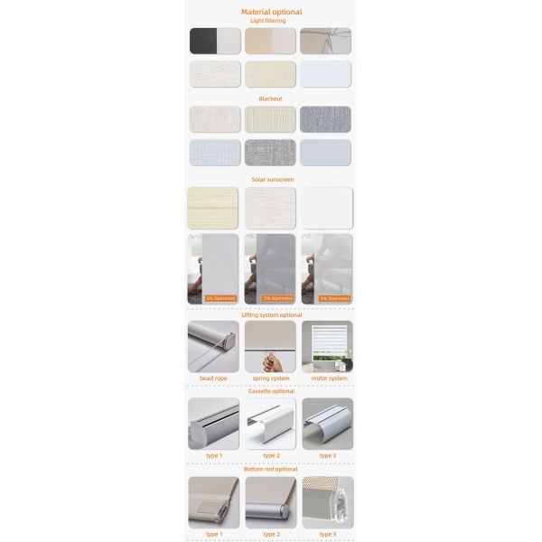 5% Openness Sunscreen Solar Shades Fabric Spring Loaded For Window