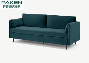 Buy cheap Blue Velvet High Density Foam Upholstery Hotel Sofa Bed Extend Space product
