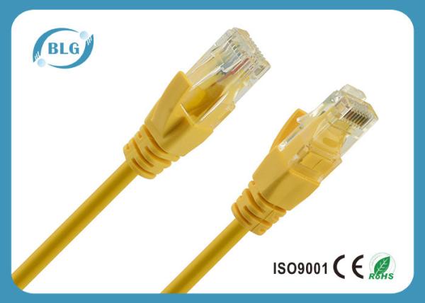 Quality 26AWG Stranded OFC Cat5e UTP Patch Cord With 8P8C RJ45 Connector Yellow for sale
