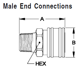 NBR Male End Connections Straight Through Coupler
