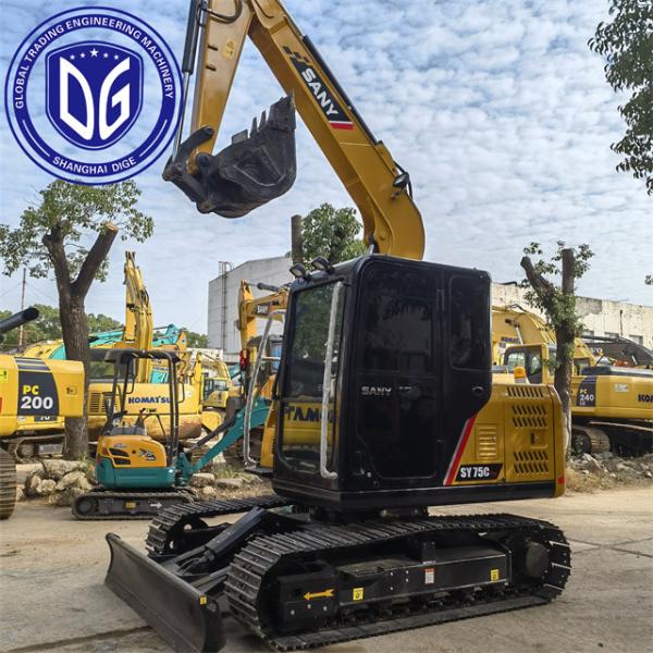 Quality Sany SY75C 7.5Ton Used Crawler Excavator With Advanced Cooling System for sale