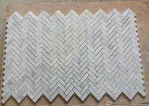 Buy cheap C Carrara Natural Marble Mosaic Tile Bathroom Decor With Herringbone Shape product