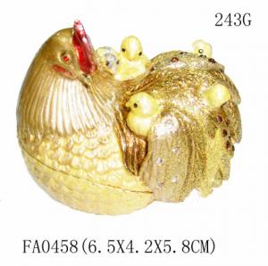 Buy cheap Fashion wholesale hen jewelry box  metal pewter hen trinket box product