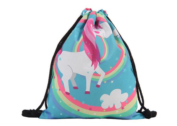 Quality Picnic Travel Cute Polyester Drawstring Bags Gym Sack With Logo for sale