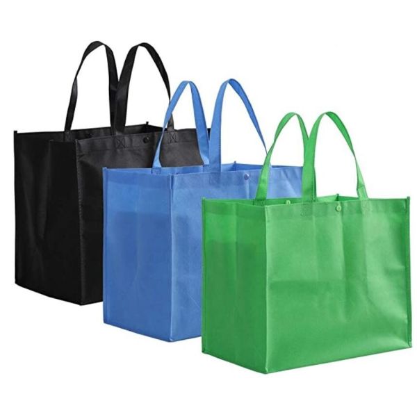 Reusable Large Capacity Foldable Solid Supermarket Handbag Shopping Bags Shopping & Merchandise Bags, bagease