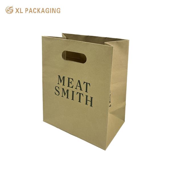 Quality XL Packaging Custom Packaging Factory Wholesale Custom Brown Kraft Disposable Paper Bag For Food Packaging Takeaway With Handle for sale