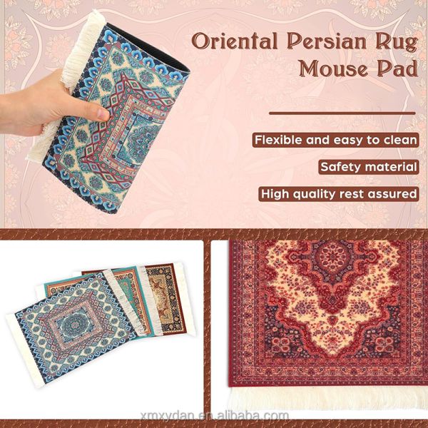 Customizable 270 X 180mm Muslim Arabian Persian Round Woven Rug Carpet Decor Mouse Pad