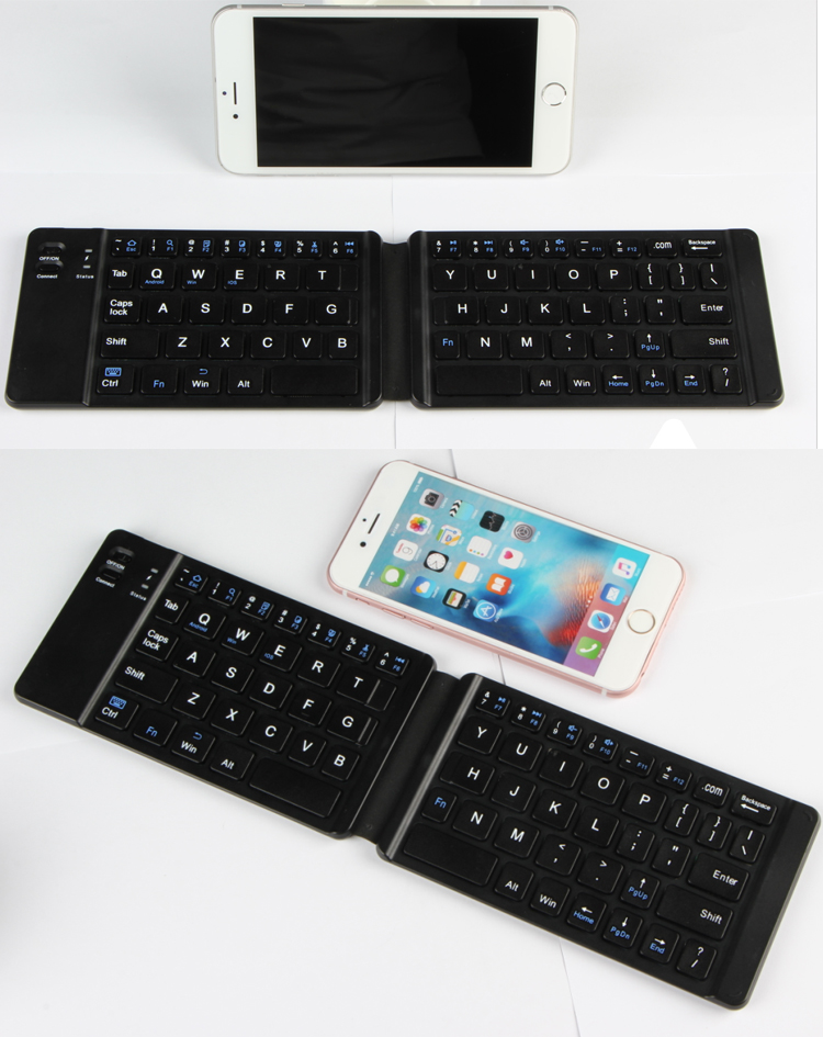 Wireless Folding Bluetooth Keyboard , Ultra Slim Bluetooth Keyboard 78 Keys