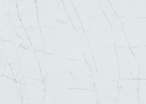 SGS NSF Calacatta Quartz Stone Scratch Resistance Non Toxic 6.5 Mohz Hardness Restaurant Tables