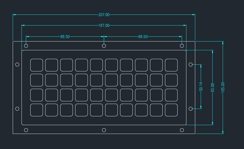 Matrix Type Stainless Steel Keyboard Personalized Design With 40 Buttons pinpad
