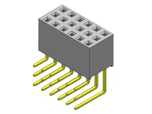 Buy cheap Female PCB Header Connector 2.54mm Triple Row R/A Dip TYPE 3*3PIN To 3*40PIN product