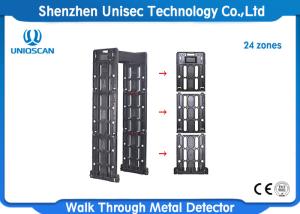 24 Zones Black Portable Walk Through Metal Detector With Visual Audible Alarm