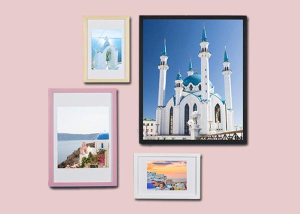 Quality Customized Size Wooden Picture Frames Colored Home Wall Display With Hanger for sale