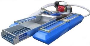 Steel 0.5T/H Mini Gold Mining Boat 15Kw 3.5m Length Rotary Movable
