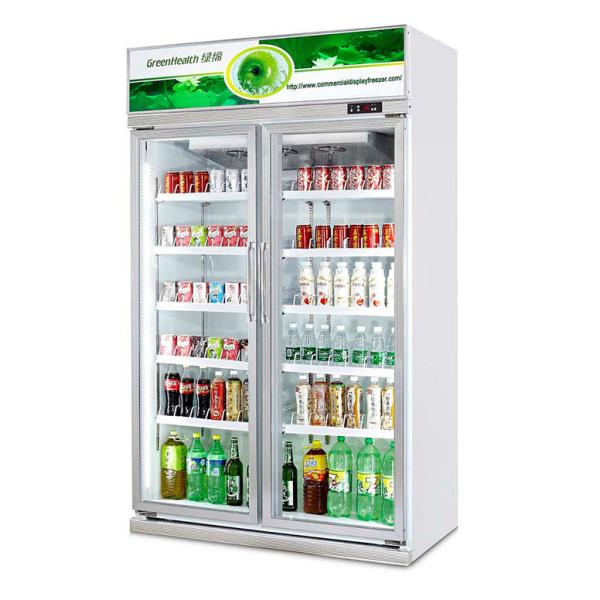 Quality Luxury Aluminum Commercial Display Freezer / 2 Door Supermarket Upright Display Fridge for sale