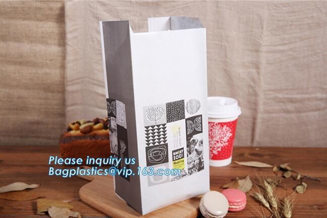 Custom Printing Recycled Brown Kraft Paper Bags,Custom Printed Factory Glassine Paper Bread Small Brown Bag, bagease