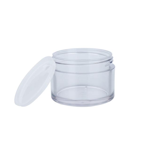 Quality 15/20/50g Oval Shape Transparent Smooth Plastic Bottle With Black Lid For Empty Cream Jar for sale