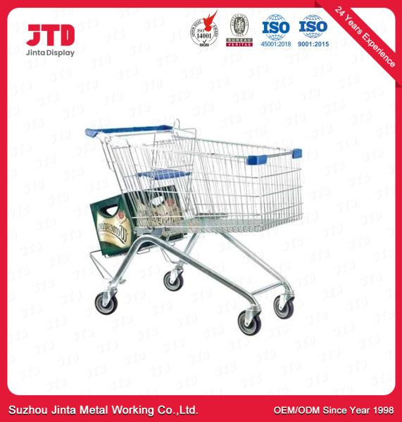 Quality 100 Liter Metal Shopping Trolley 22.5in Liquor Store Shopping Cart for sale