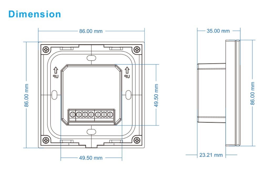 AC100-240V Rgbw Wall Controller