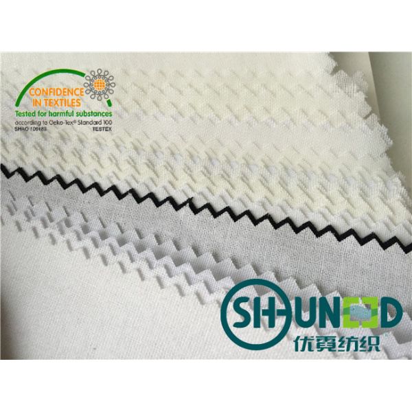 Collar Fusable interfacing with 100% cotton base fabric , Cotton Interlining