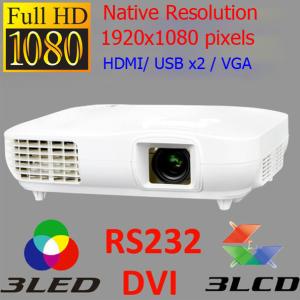 Multimedia Languages Cinema HDMI Projector Native 1920x1080p Resolution Built In TV Tuner