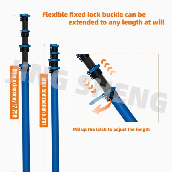 28FT Carbon Fiber High Reach Gutter Cleaning Pole Best for Industrial Use Maximum Reach with Stability 3