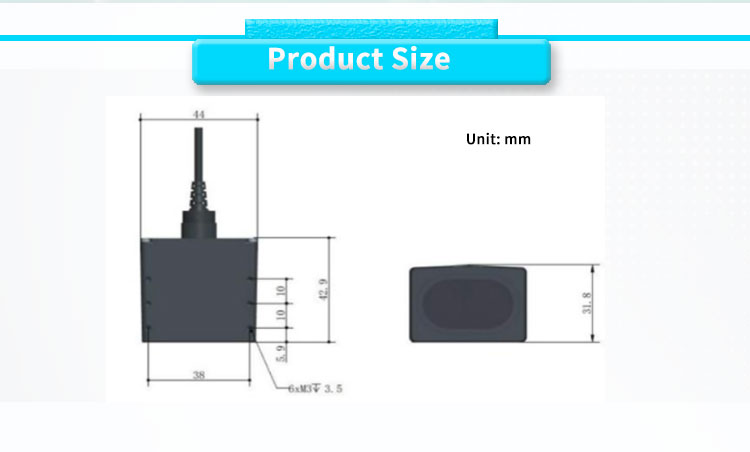 UBJG-02 Compact Size Lidar Position Sensor UBJG-02Y With RS485 RS232 Interface And UART