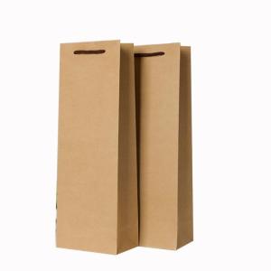 Buy cheap Small Business Shopping Custom Logo Embossed Craft Paper Tote Bag With Ribbon Handle product