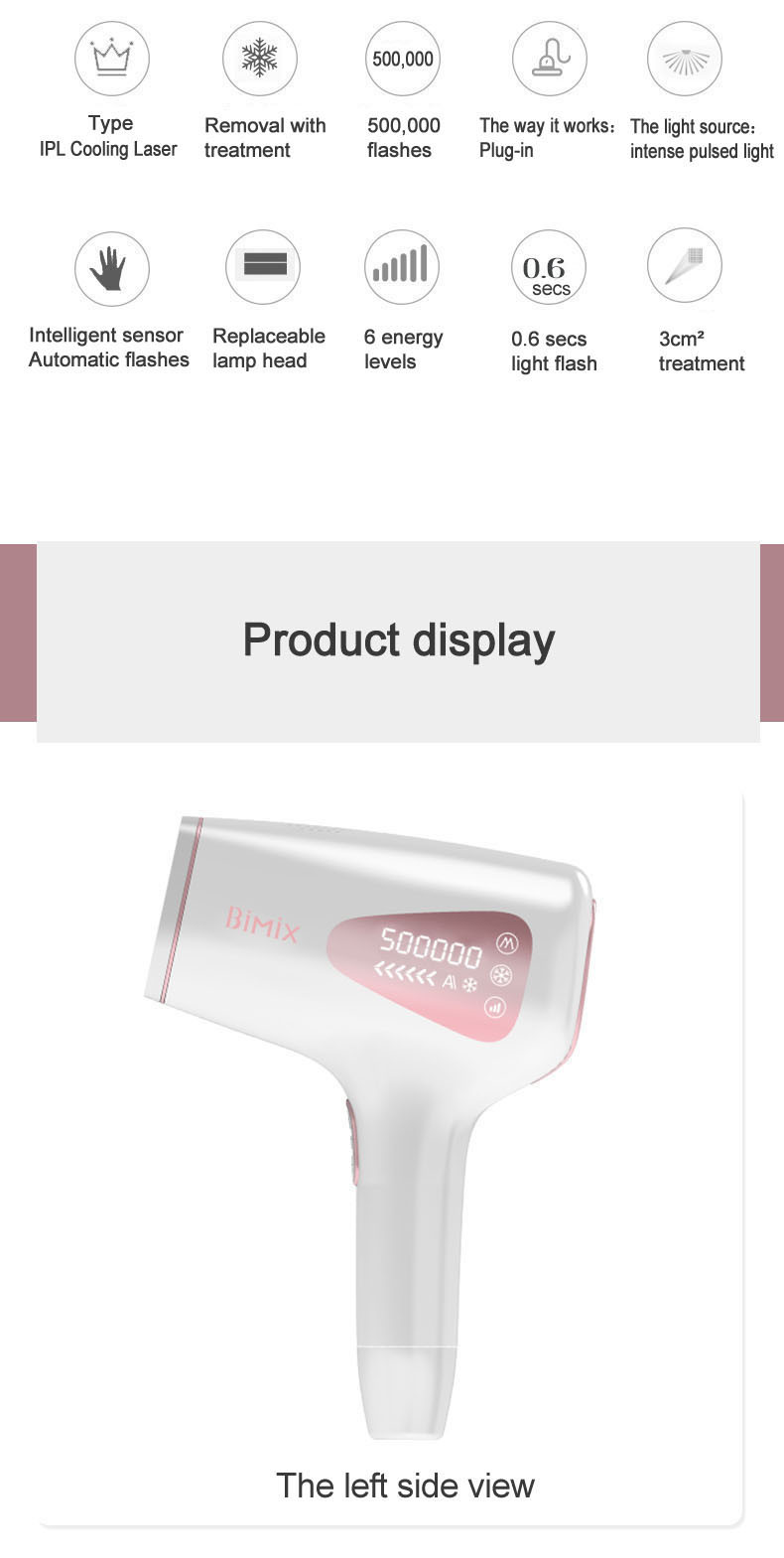 500000 Pulses 40W Laser Hair Removal Machine At Home