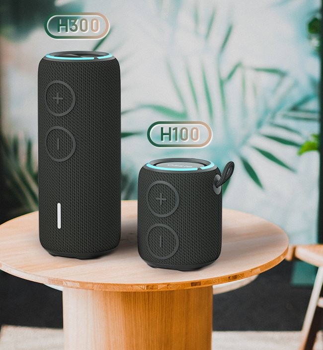 H300 Wireless Waterproof Speaker , IPX7 TWS LED Light Bluetooth Speaker