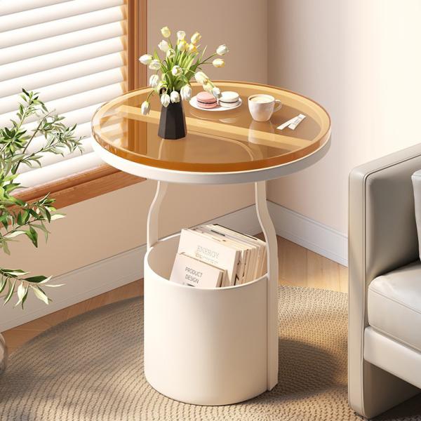 Quality SEDIA Marble Edge Glass Top Sofa Side End Table Sleek Design for sale