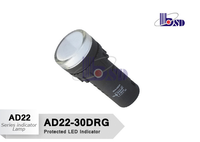 White Protected Led Indicator Lamp Push Button Switch Series Power Led Indicator