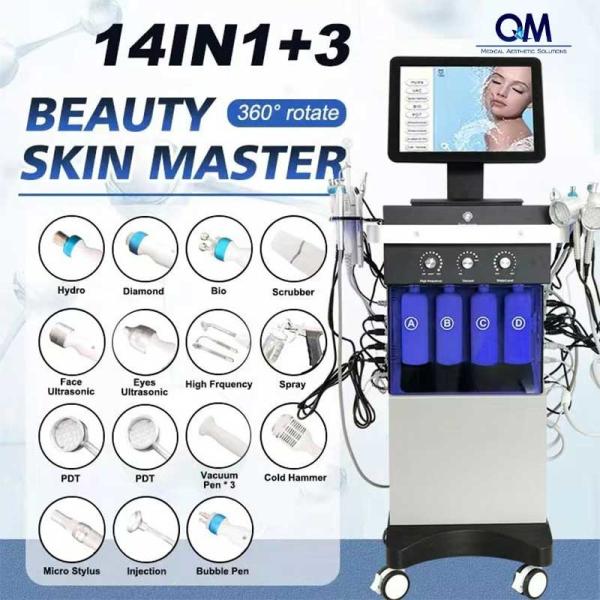 Quality Top Quality Skin Peeling Water Oxygen Facials Deep Cleansing 14 In 1 Deep Cleansing Anti Wrinkle Whitening Hydro Micro Dermabrasion Facial Machine for sale
