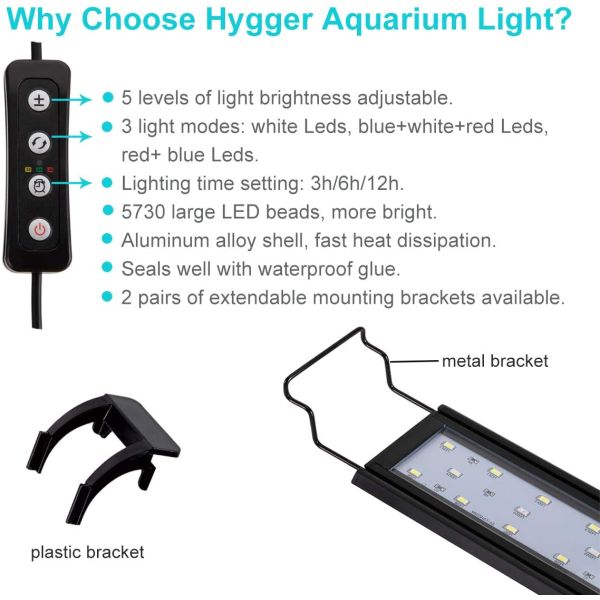 Hygger bright 6.5ft 16W RGB Aquarium Light