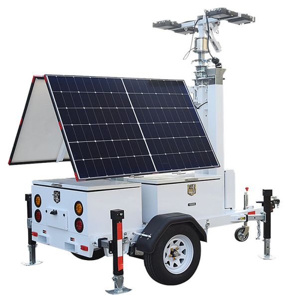 Construction Light Tower Mast 6 Sections LED Light Tower Mobile Solar Light Tower For Emergency