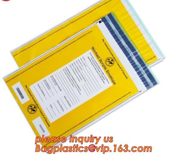 money locking security bag courier plastic bag, plastic self adhesive evidence bag/security bag, Temper-Evident Bags, De