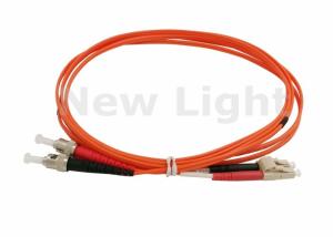 Orange LC FC 9 / 125 Single Mode Duplex Fiber Optic Cable With UPC Polish Connector