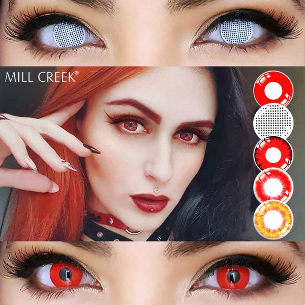 Quality Crazy Byakugan Pseyeche Cosplay Contact Lens Vampire Red Green for sale