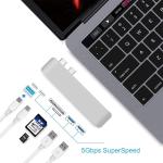 7 in 1 Dual Type-C Docking Station Thunderbolt 3 Hub for 2016/2017 MacBook Pro