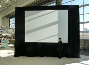 China 3D Fast Fold Projector Screen Outdoor Movie Quick Folding Frame Projection Screen With Drapes on sale