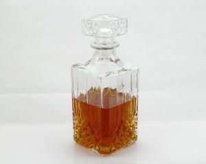 fancy empty clear whiskey wine glass bottle