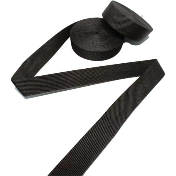 Black Lightweight Polypropylene Webbing Polypro Webbing Band