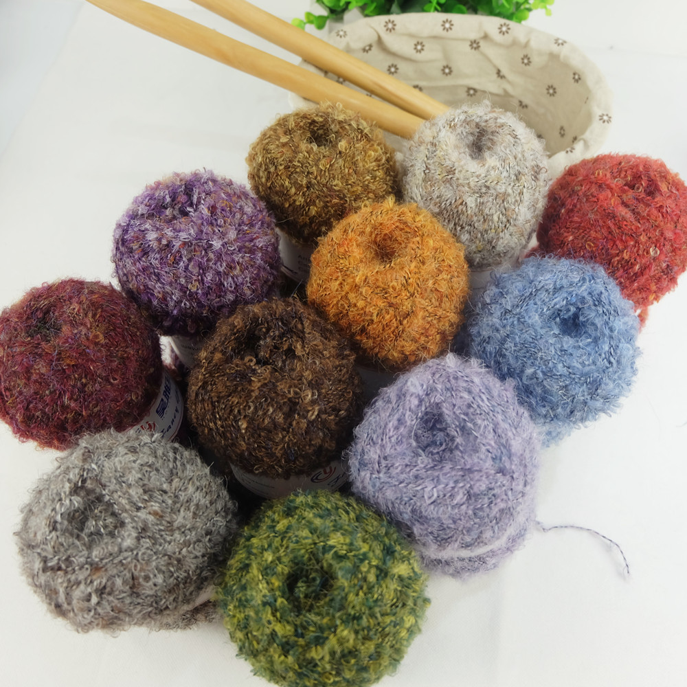 Blended Loop Yarn Recycled Polyester Imitate Alpaca Wool Yarn