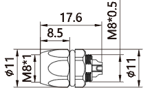IP67 M8 Connector Front Install Female 3P Shield