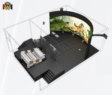 4D 9D Flying Theater Curved Screen Cinema for Theme Parks