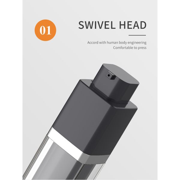 Square Black Acrylic Clear Airless Pump Bottles Bulk And Jar